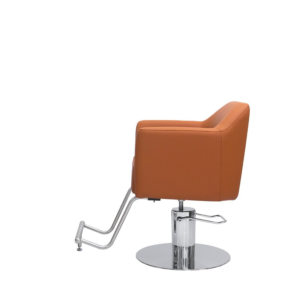 High-end Hair Salon Furniture Armchair Can Rotate And Lift Stainless Steel Metal Barber Chair