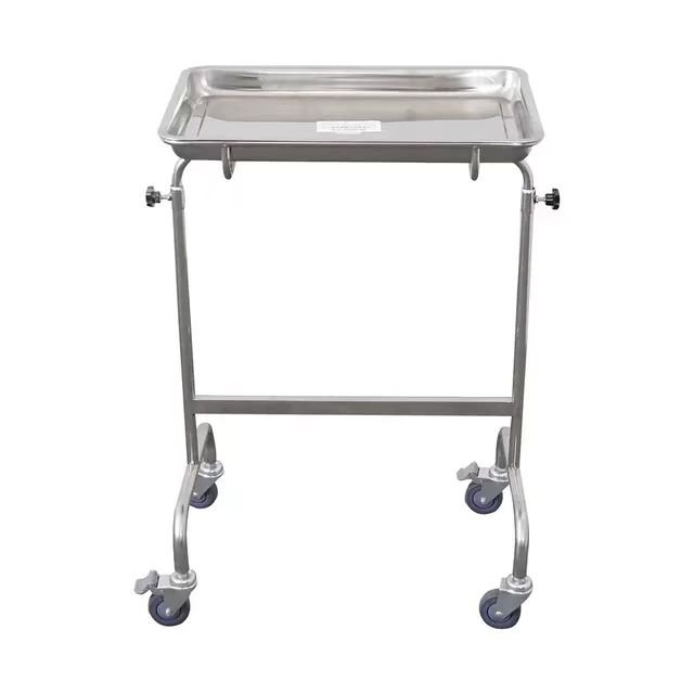 Modern Design Height Adjustable Stainless Steel Beauty Cart Salon Items Tray Dressing Trolley for Hospital Use Metal Material