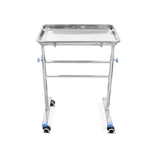 Modern Design Height Adjustable Stainless Steel Beauty Cart Salon Items Tray Dressing Trolley for Hospital Use Metal Material