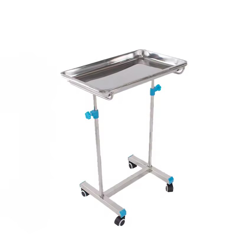 Modern Design Height Adjustable Stainless Steel Beauty Cart Salon Items Tray Dressing Trolley for Hospital Use Metal Material