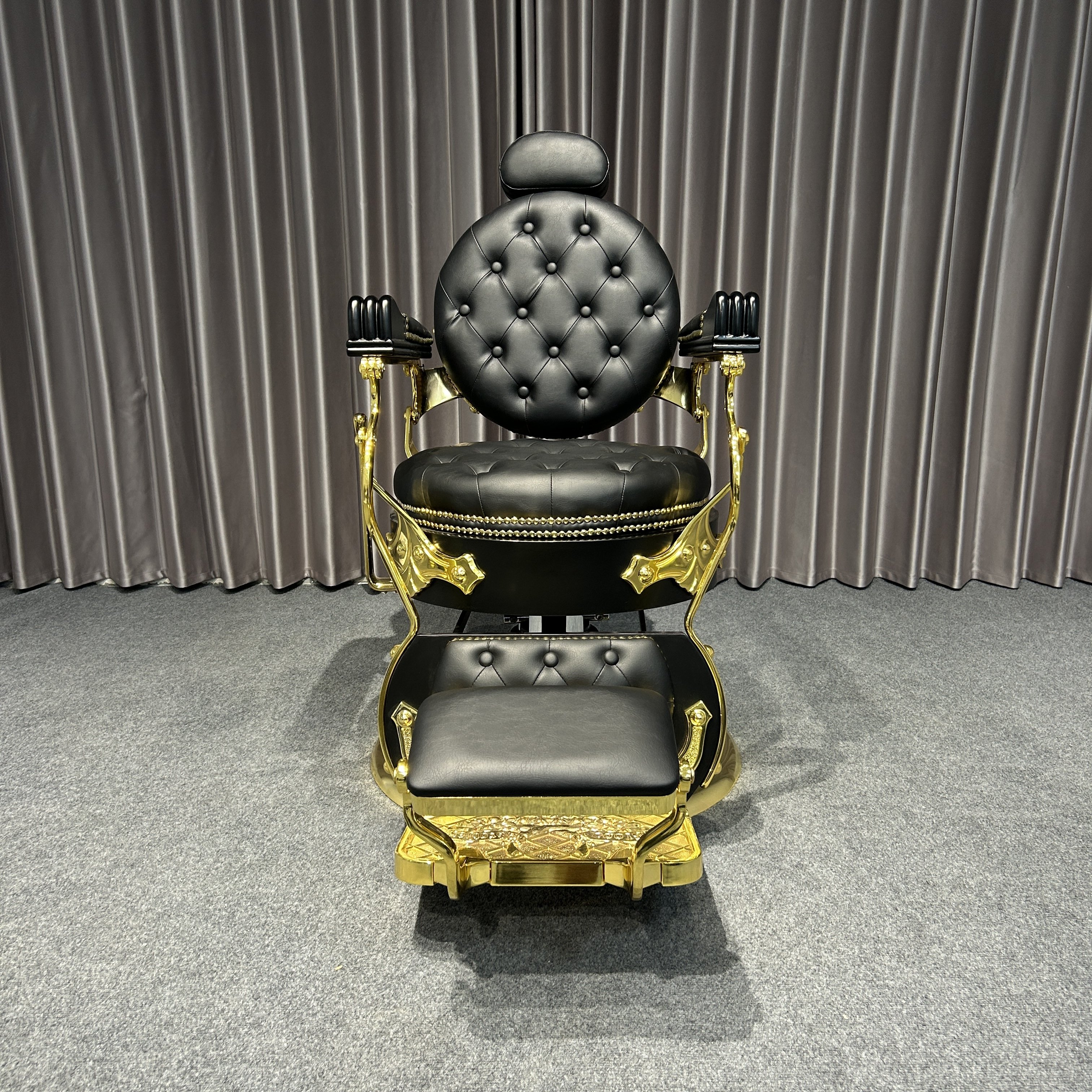 King Retro Classic Hydraulic Salon Chair Luxury Metal Hairdressing Armrest with Styling Fashionable Furniture Designed Salon Use