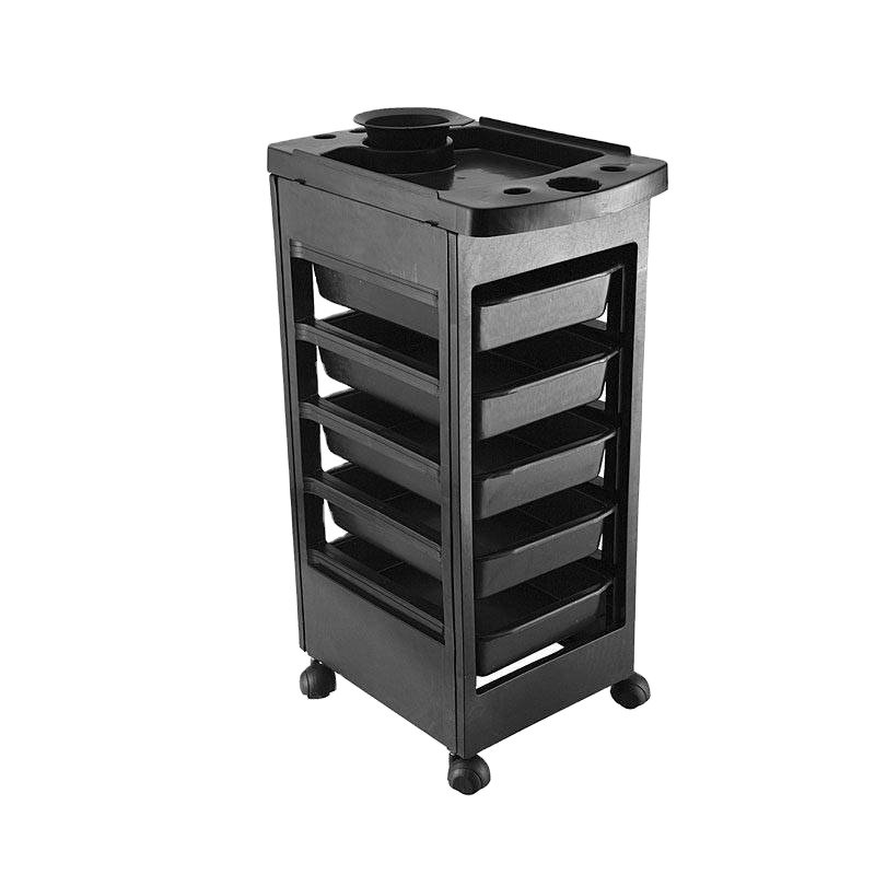 KIKI NEWGAIN Wholesale Furniture Lockable black Barber hair beauty Salon Trolley With Wheels