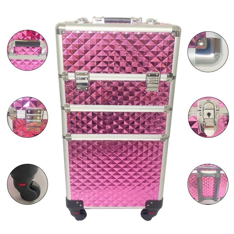 Makeup trolley case Large Makeup Organizer Travel Cosmetic Bag as Portable Makeup Cabinet for women