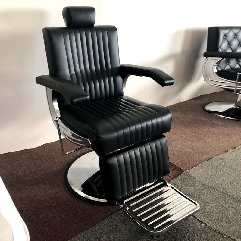 Black High Quality Classical Heavy Duty Hydraulic Cheap Salon Chair Retro Modern Barber Chair Salon Furniture Contemporary