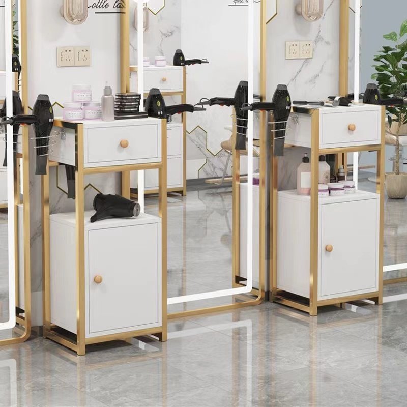 K Barber trolley beauty cmetal gold white hairdressing hair salon equipment salon trolley cart