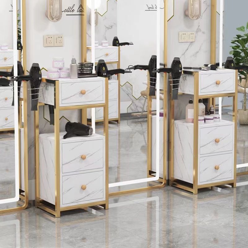 K Barber trolley beauty cmetal gold white hairdressing hair salon equipment salon trolley cart