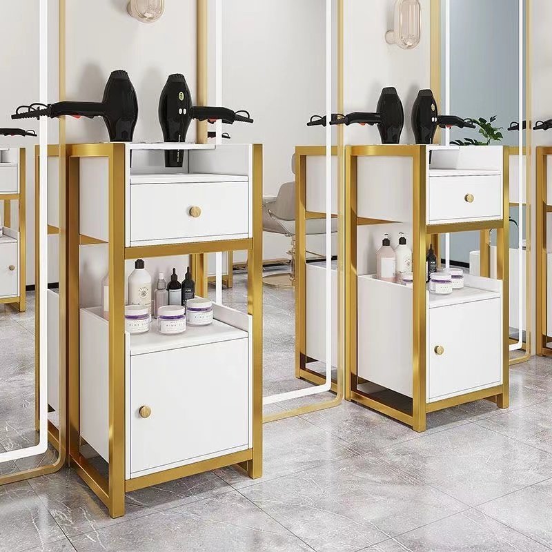 K Barber trolley beauty cmetal gold white hairdressing hair salon equipment salon trolley cart