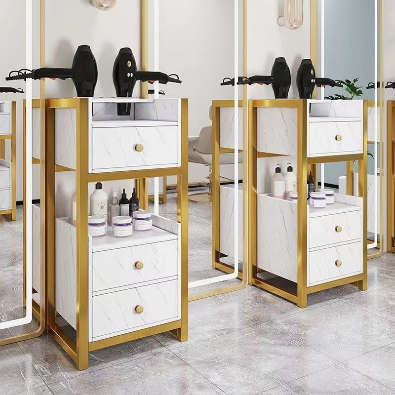 K Barber trolley beauty cmetal gold white hairdressing hair salon equipment salon trolley cart