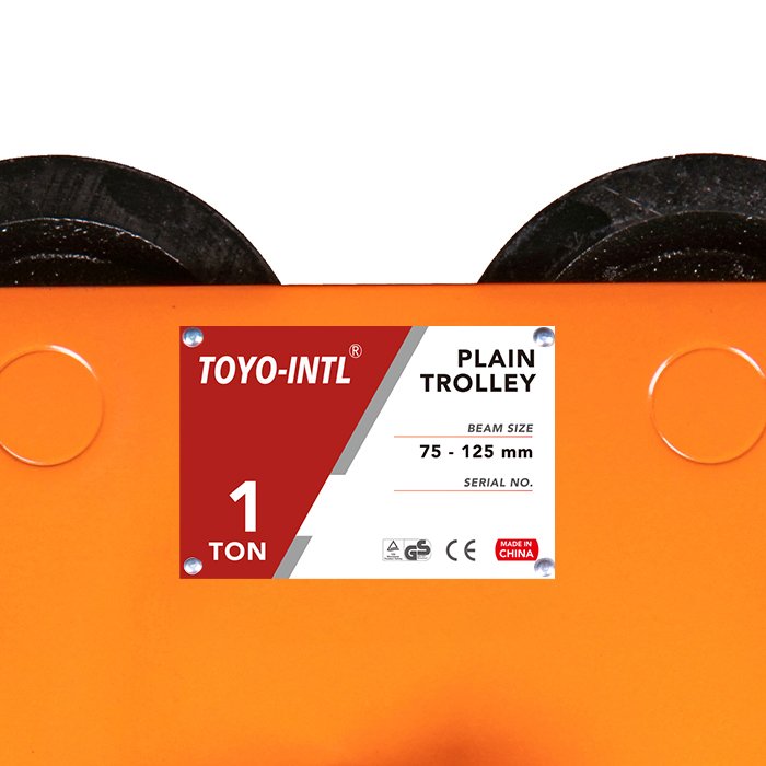 TOYO-INTL GCT-B Type 0.5 to 10 tons Manual Geared Hand-Push Track Roller Geared Trolley Plain Trolley with chain