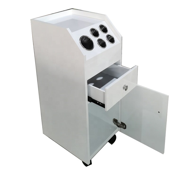 Modern 2 tier tool trolley rolling spa white beauty hair salon equipment trolley Factory Hair Salon Trolley For Sale