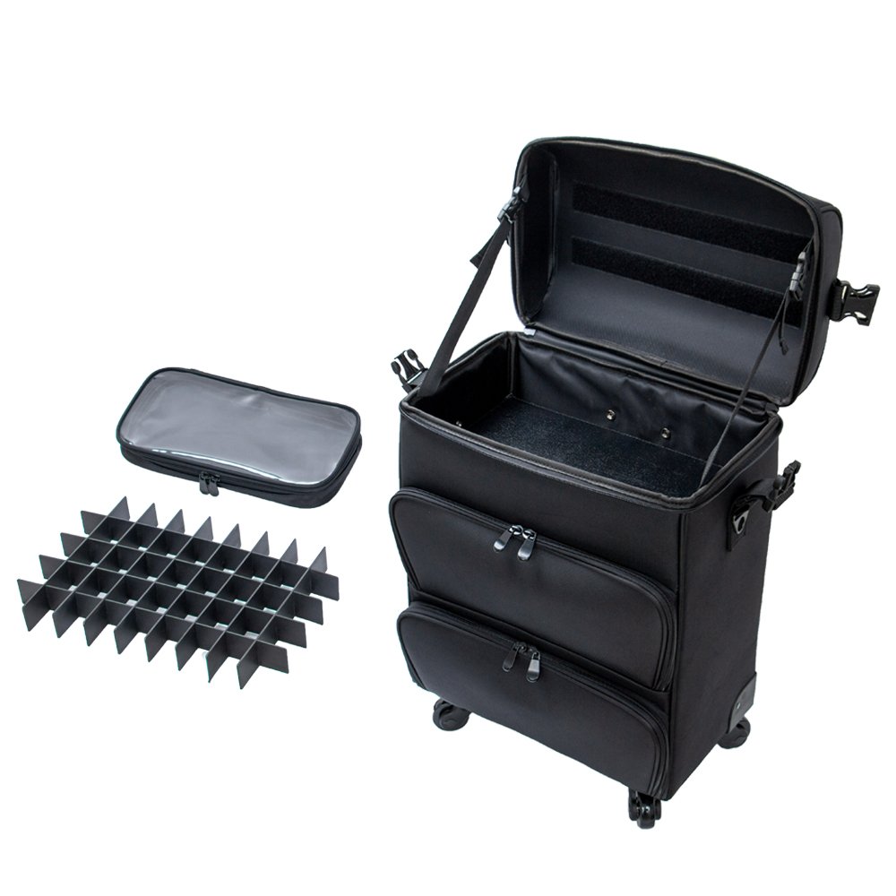 Manicure Nail Salon Furniture Wholesale Beauty Nail Soft Trolley Case With Drawers Travel Makeup Case