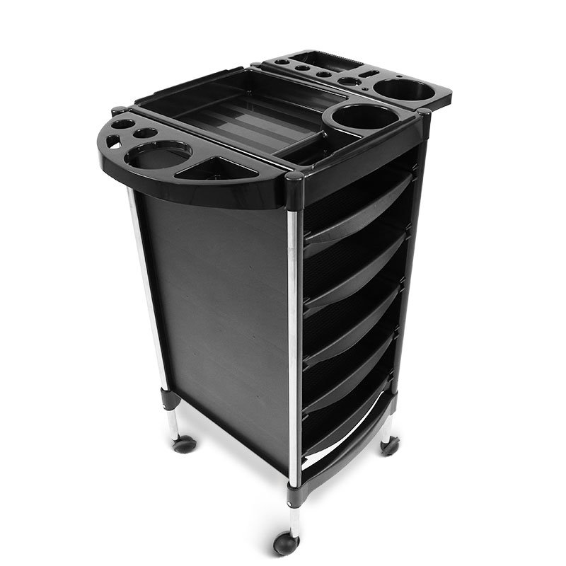 Professionnel salon furniture plastic beauty salon carts barber hairdresser trolley hair salon trolley black