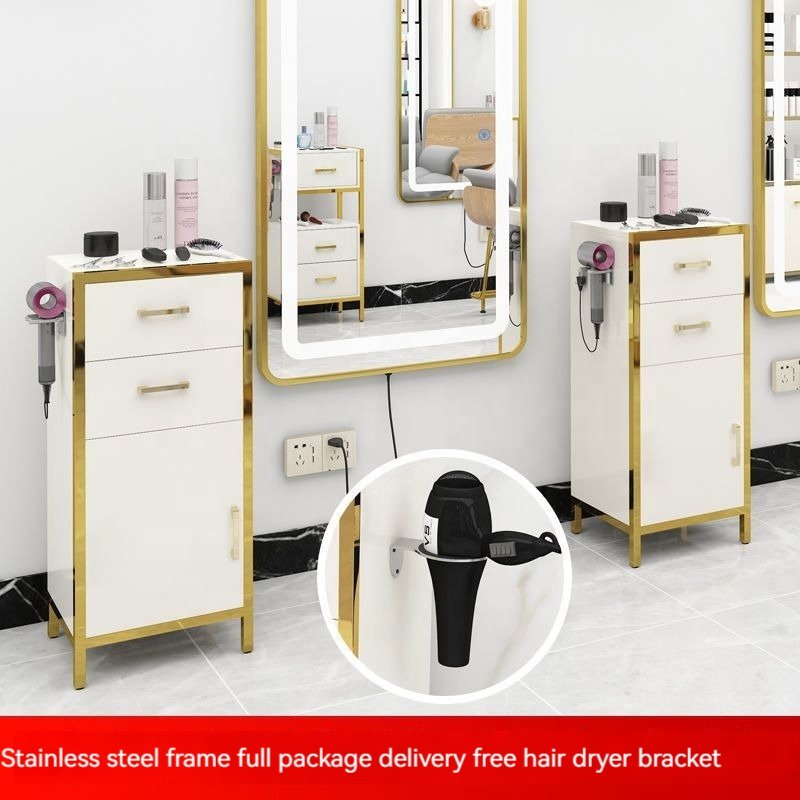 Youtai Stainless Steel Barber Store Tool Cabinet Salon Trolley Simple Hair Cutting Cabinet Factory Wholesale