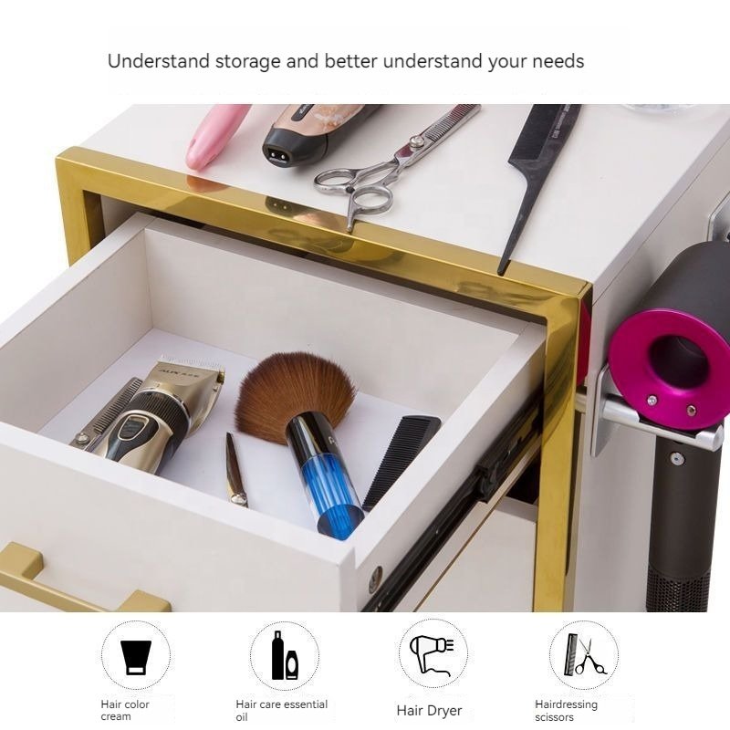 Youtai Stainless Steel Barber Store Tool Cabinet Salon Trolley Simple Hair Cutting Cabinet Factory Wholesale