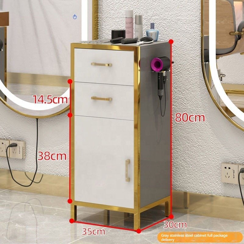 Youtai Stainless Steel Barber Store Tool Cabinet Salon Trolley Simple Hair Cutting Cabinet Factory Wholesale