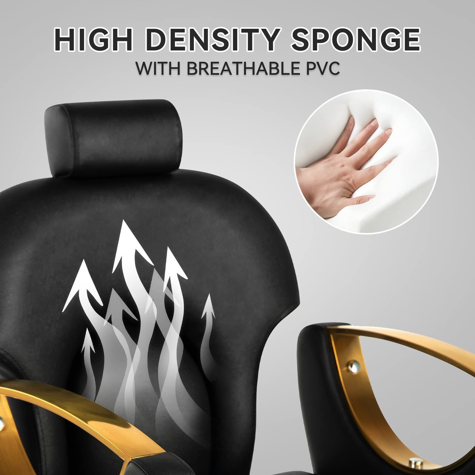 Pink Gold Barber Chair Heavy Duty Reclining Hair Styling Chair Professional Hydraulic Salon Chair for Barbershop