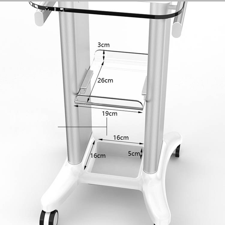 Customization Medical beauty instrument cart aluminium alloy +ABS materials hairdressing cart case machine trolley 4 wheels