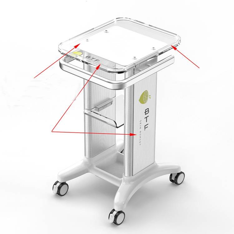 Customization Medical beauty instrument cart aluminium alloy +ABS materials hairdressing cart case machine trolley 4 wheels
