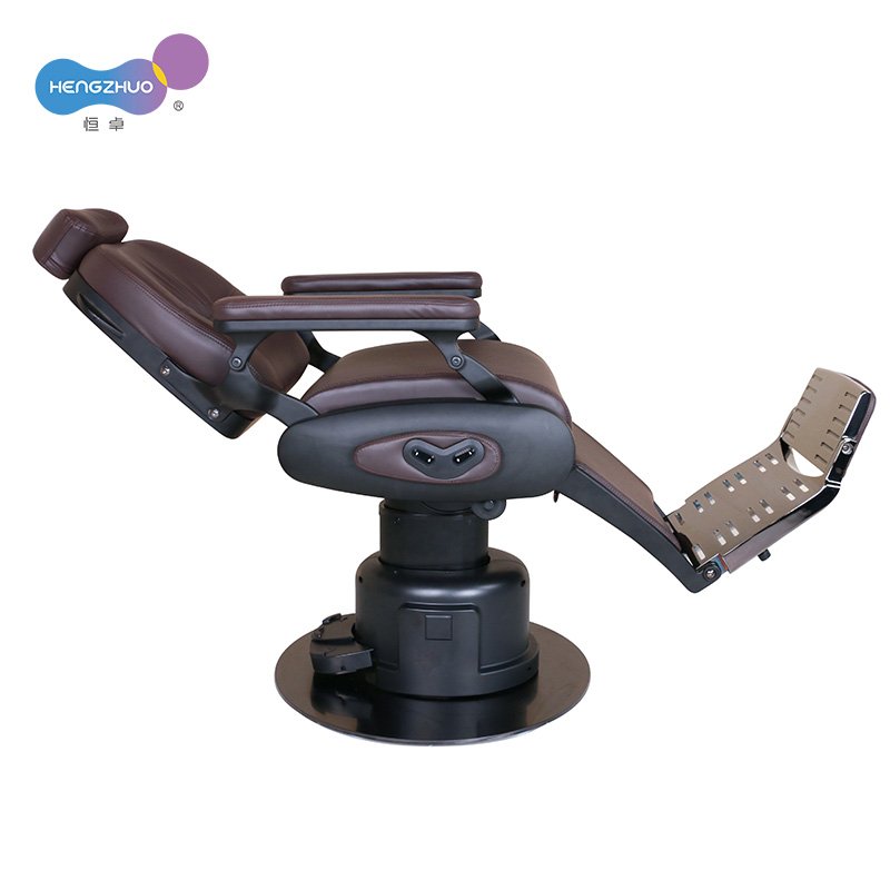 Electric Barber Chair for Beauty Salon and Hair Salon with Stainless Steel Metal Base and USB Port Rotatable Hairdressing Chair