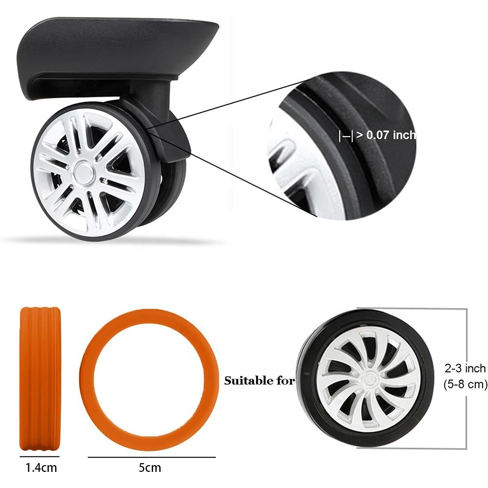 8pcs Travel luggage suitcase wheel protector Silicone Silent Protection Cover Trolley Case Silicone Caster Cover