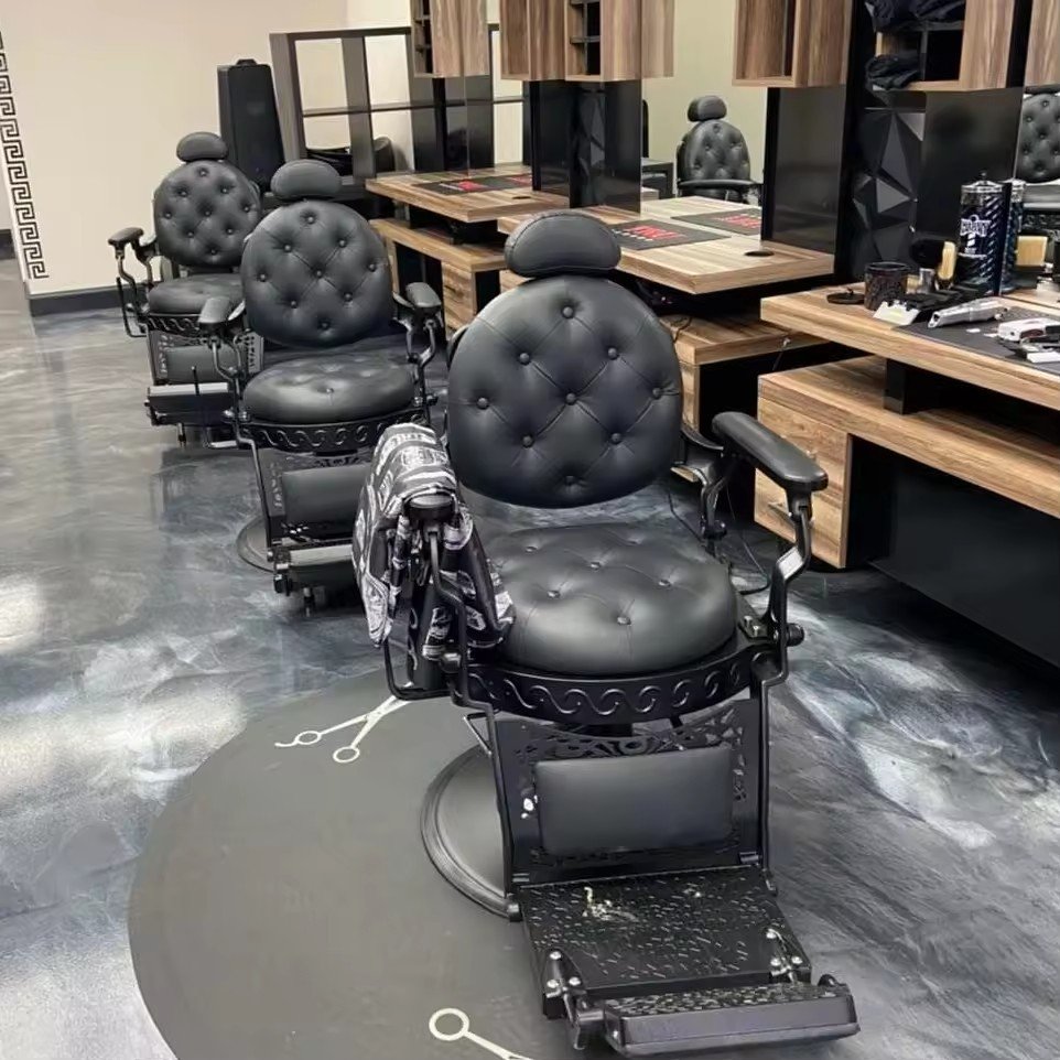Nordic design beauty hair salon chair barber chair luxury hairdressing equipment heavy duty reclinable vintage barber chairs