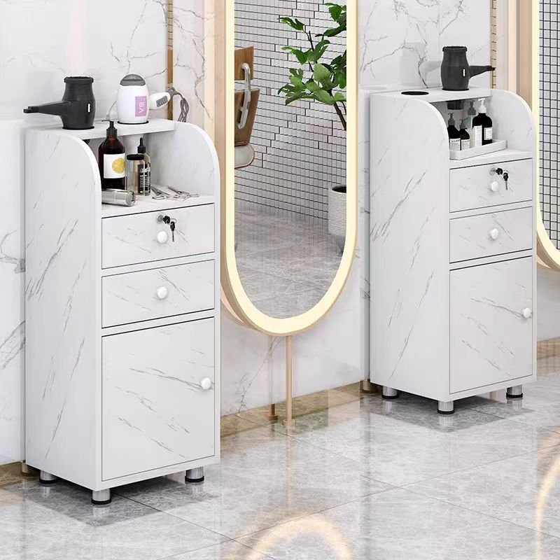 Salon Furniture Barber Shop Multifunctional Salon Trolley Metal Wooden Cabinet Haircut Barber Cabinet With Drawer