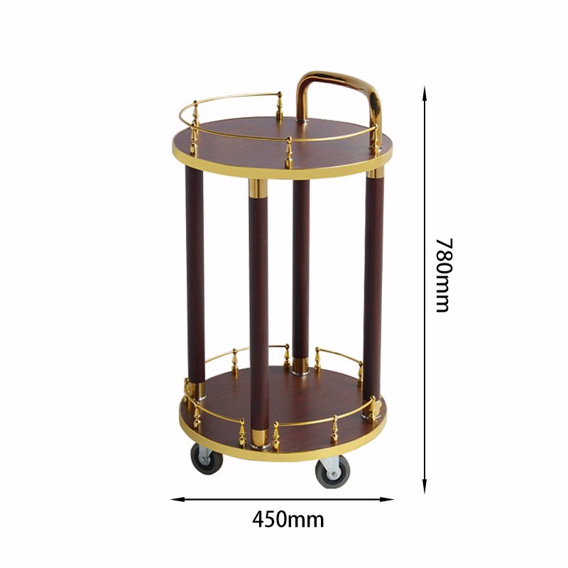 Luxury Wooden Drink Bar Trolley For Hotel Restaurant Weddings Metal Mobile Serving Carts Vintage Mobile Bar Cart