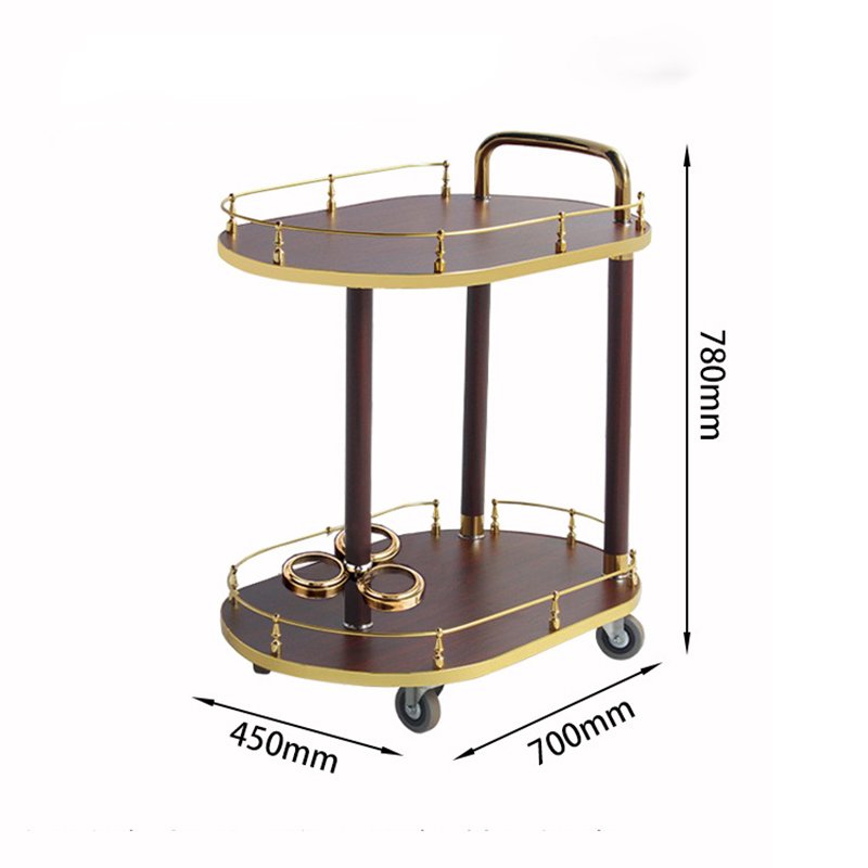 Luxury Wooden Drink Bar Trolley For Hotel Restaurant Weddings Metal Mobile Serving Carts Vintage Mobile Bar Cart