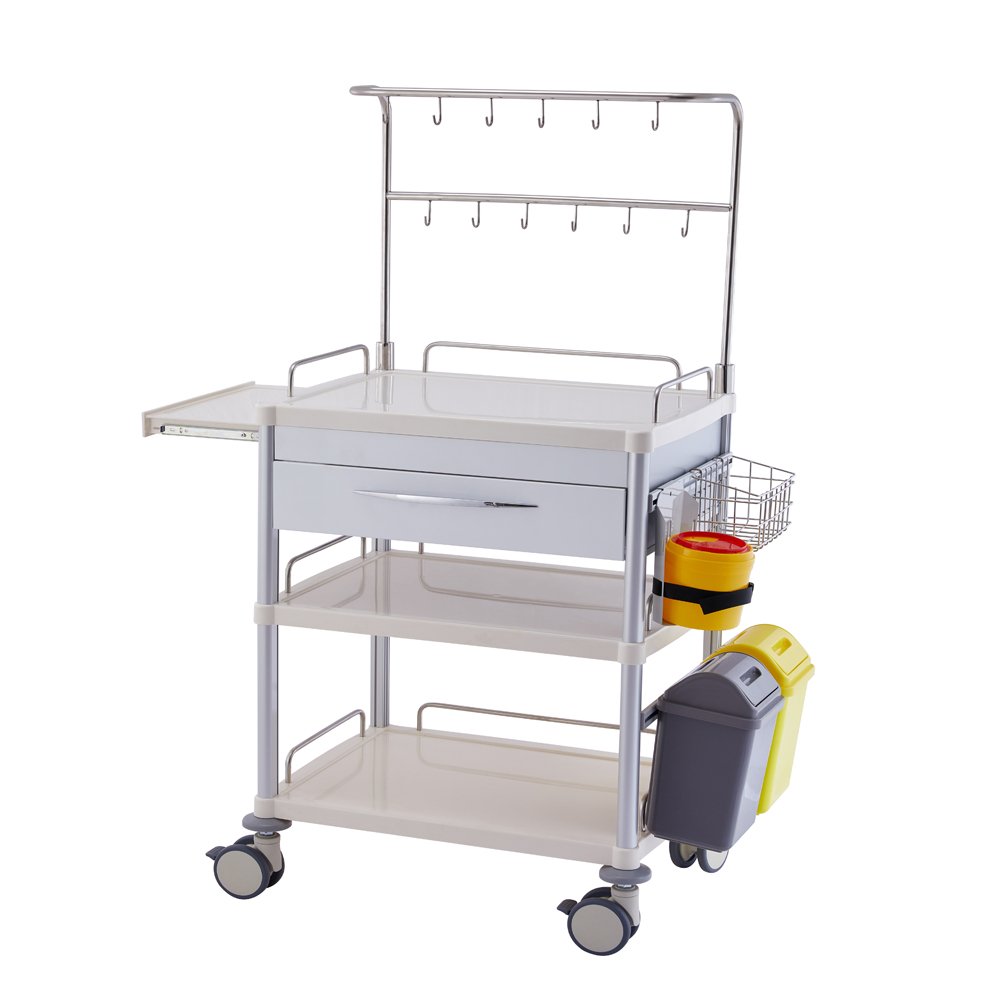 AC-19 Anaesthetic Crash Cart Hospital Critical Care Trolley with 4 Drawers