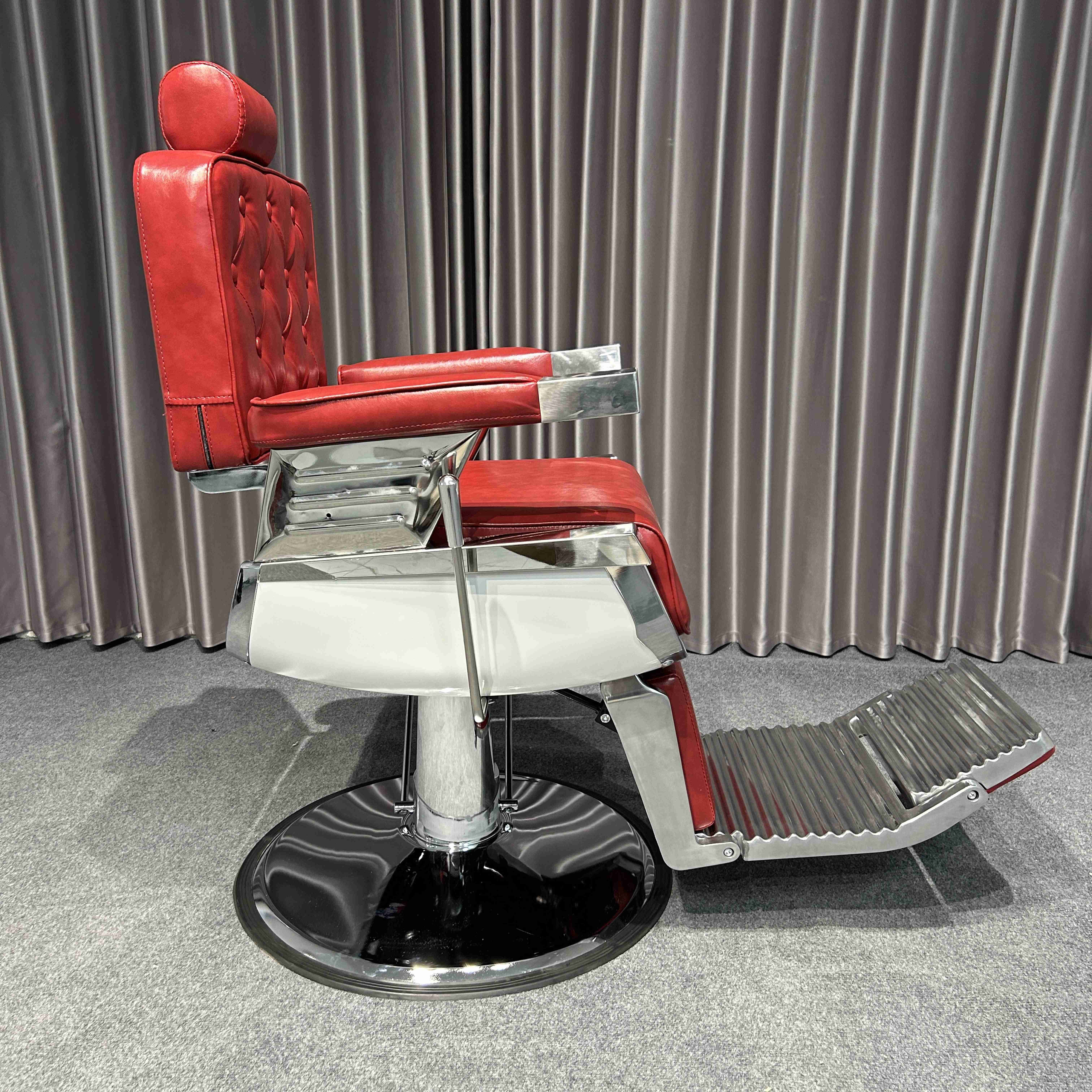 Modern Style Barber Chair for Salon and Living Room High Quality Leather Metal Furniture Factory Wholesale for Barbershop Use