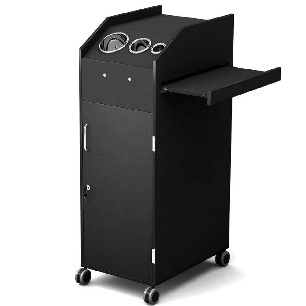 New barber salon trolley with plastic tray Mobile salon trolley hair Salon hair color trolley
