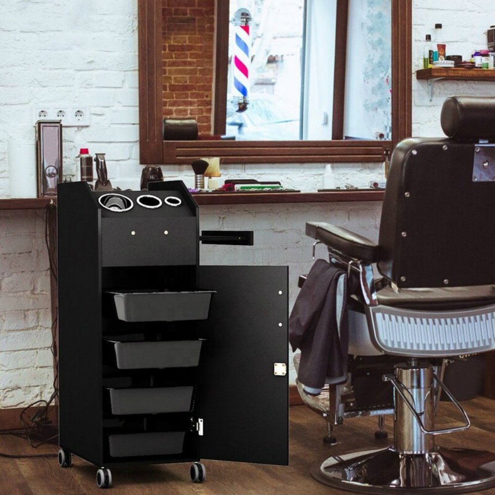 New barber salon trolley with plastic tray Mobile salon trolley hair Salon hair color trolley