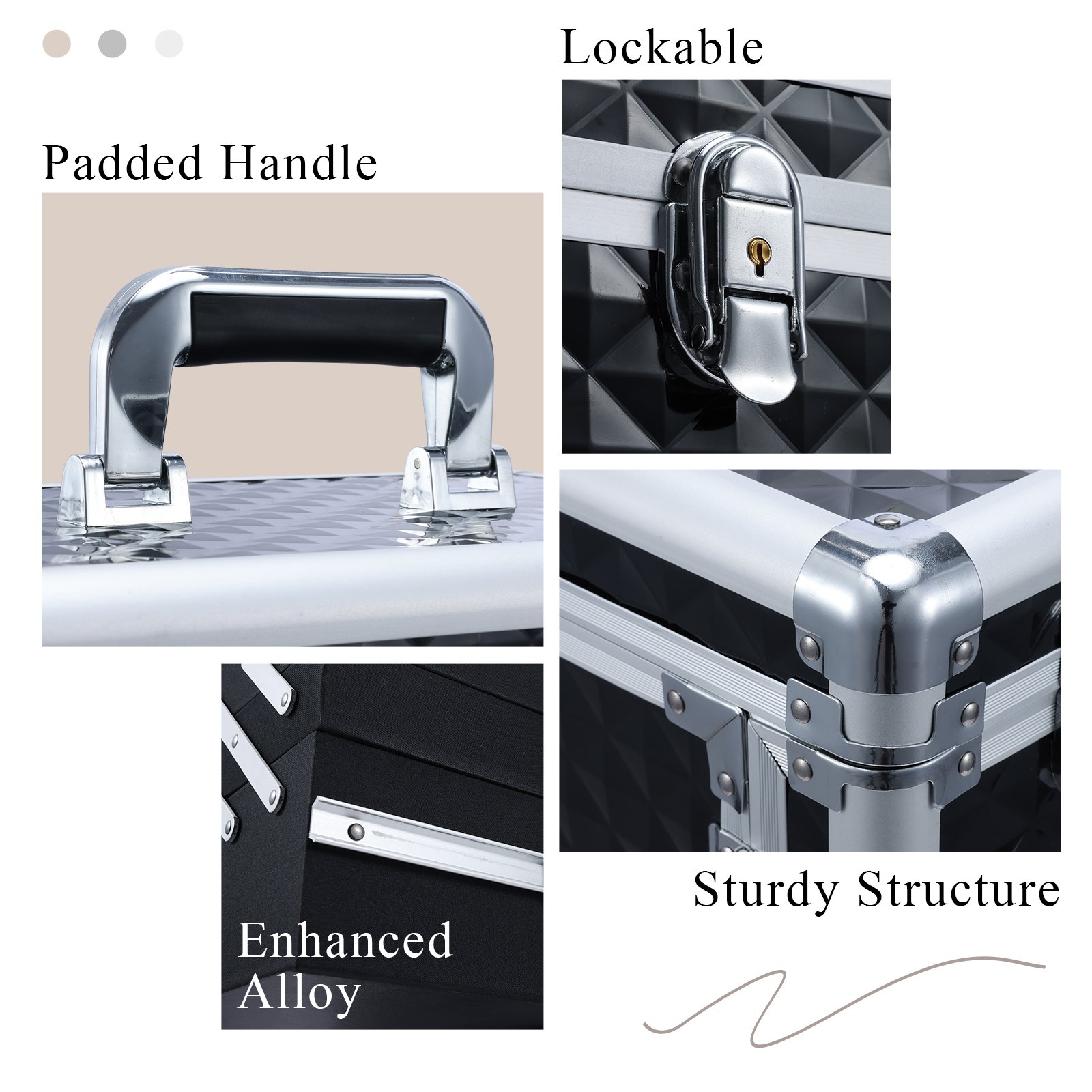 Aluminum Makeup Train Case Rolling Travel Salon Nail Trolley Cosmetic Hairdressing Vanity Storage Organizer Cosmetic Case