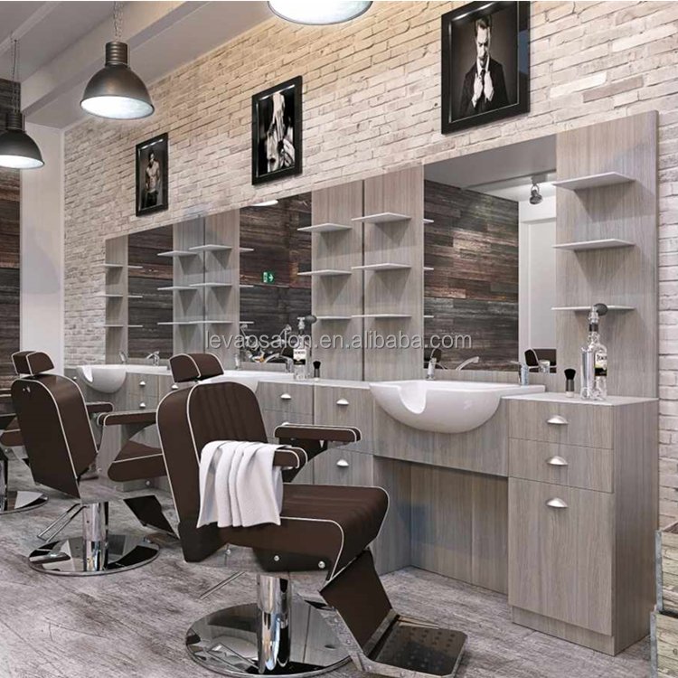 solon furniture barber shop styling chairs and wavy mirror stations