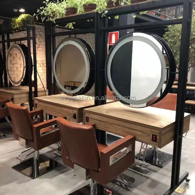 solon furniture barber shop styling chairs and wavy mirror stations