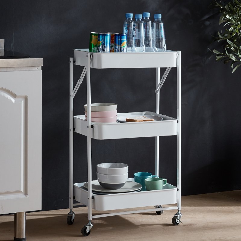 Newest Three-story Large Space Bar Hairdressing Salon Foldable Cart Trolley