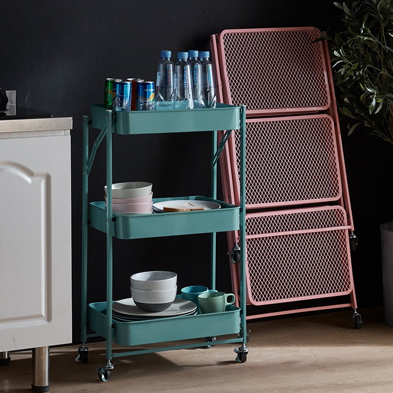 Newest Three-story Large Space Bar Hairdressing Salon Foldable Cart Trolley