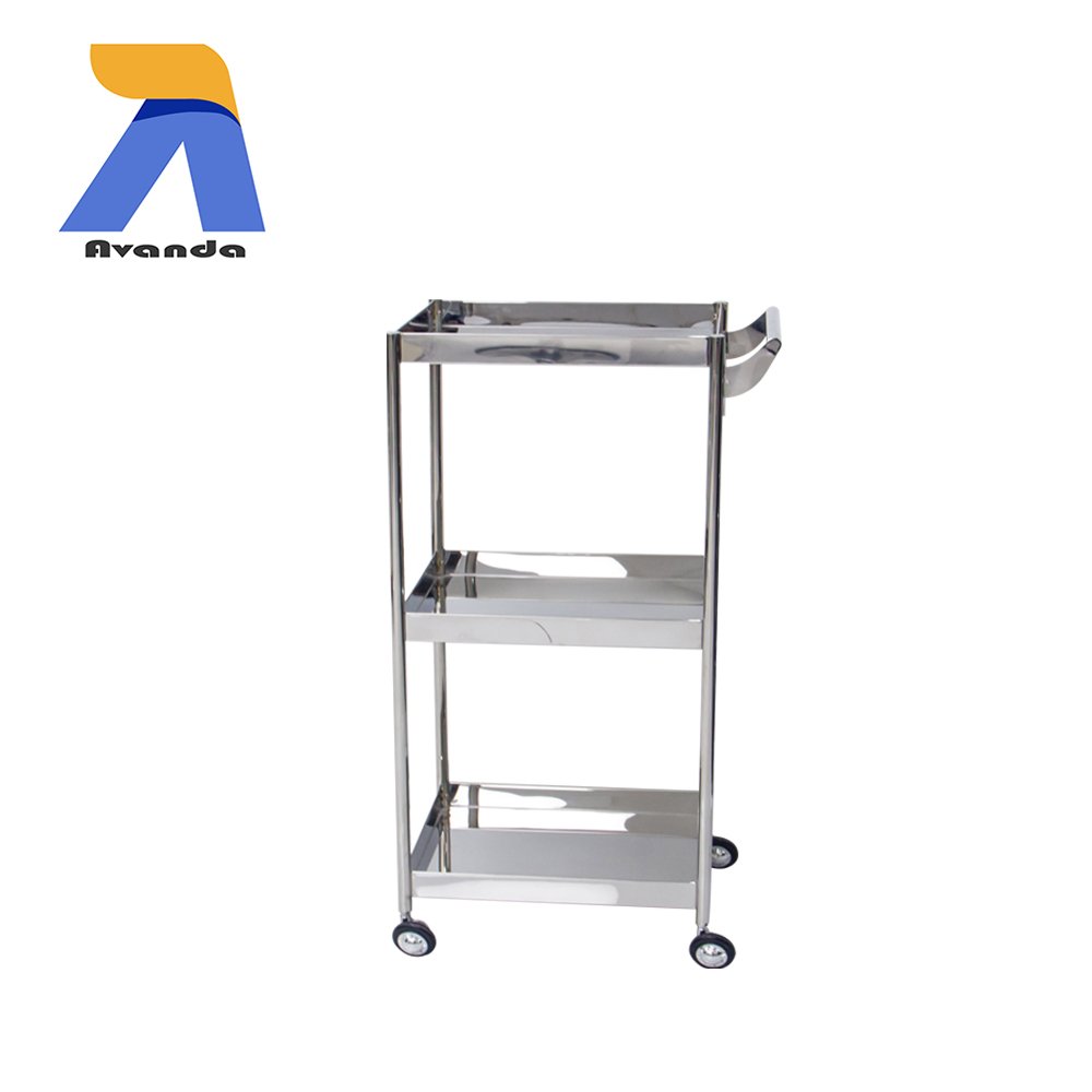 Factory Wholesale Hair Beauty Salon Special Mobile Trolley Stainless Steel Tools Storage Cart