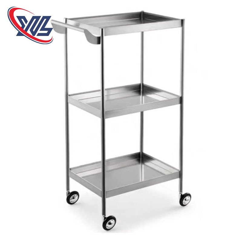 Barber Shop Tool Cabinet Hot Dyeing Trolley Golden Stainless Steel Material Strong