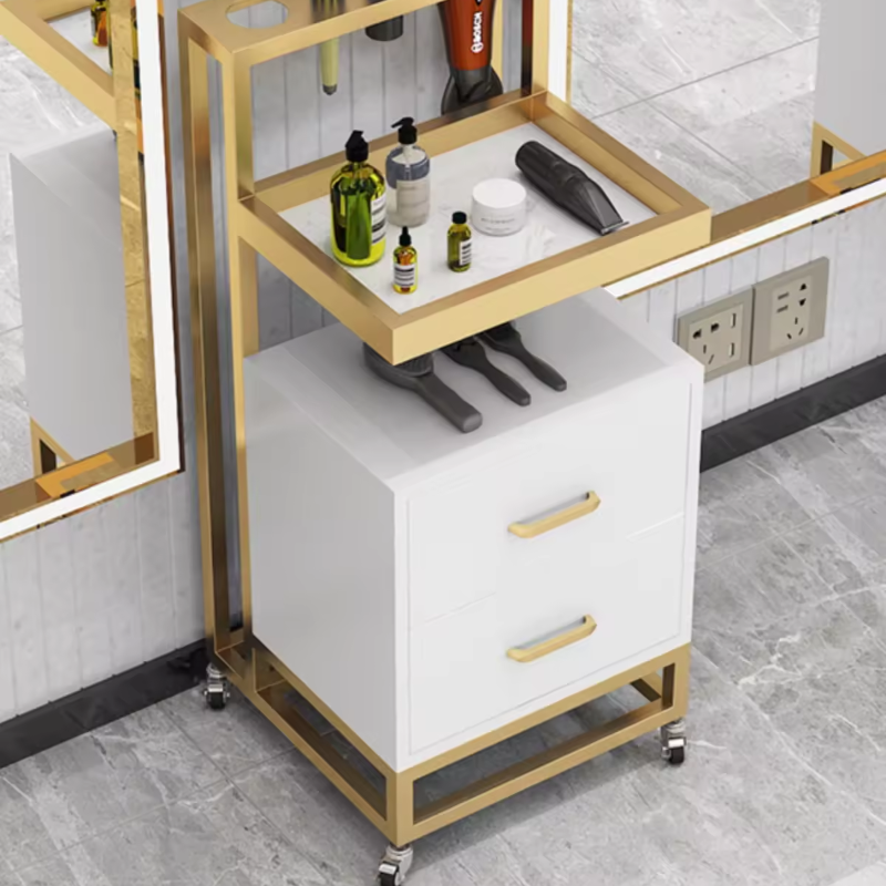 Cheap Barber Sop Furniture Stainless Steel Styling Salon Tool Beauty Hair Salon Side Trolley with wheels and Drawers