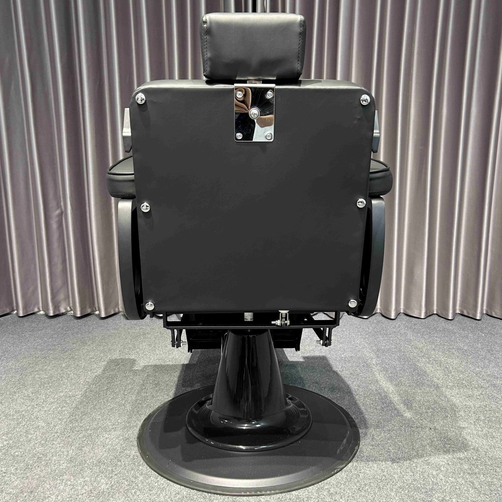 Modern Luxury Styling Chair for Beauty Salon Heavy Duty Black Hydraulic Leather Barber Chair with Reclining Feature PU Material