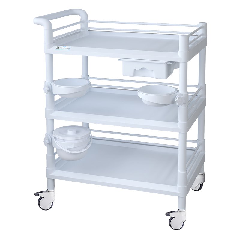 Wholesale high quality multi-functional beauty salon spa trolley cart with bowl dirt bucket drawer