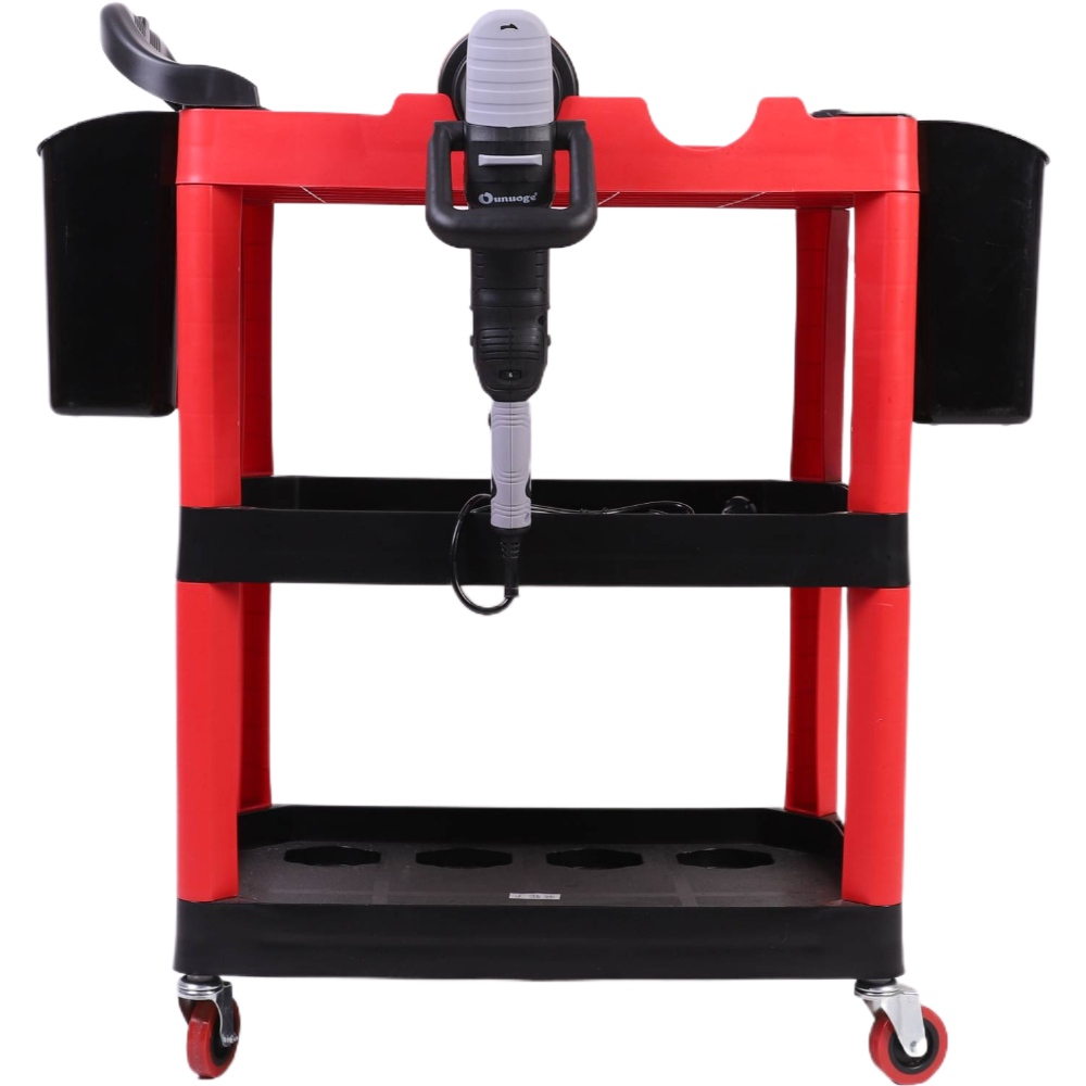 Multi-Purpose Auto Beauty Salon Trolley Garage Car Washing Shop Three-Story Cart with Bucket