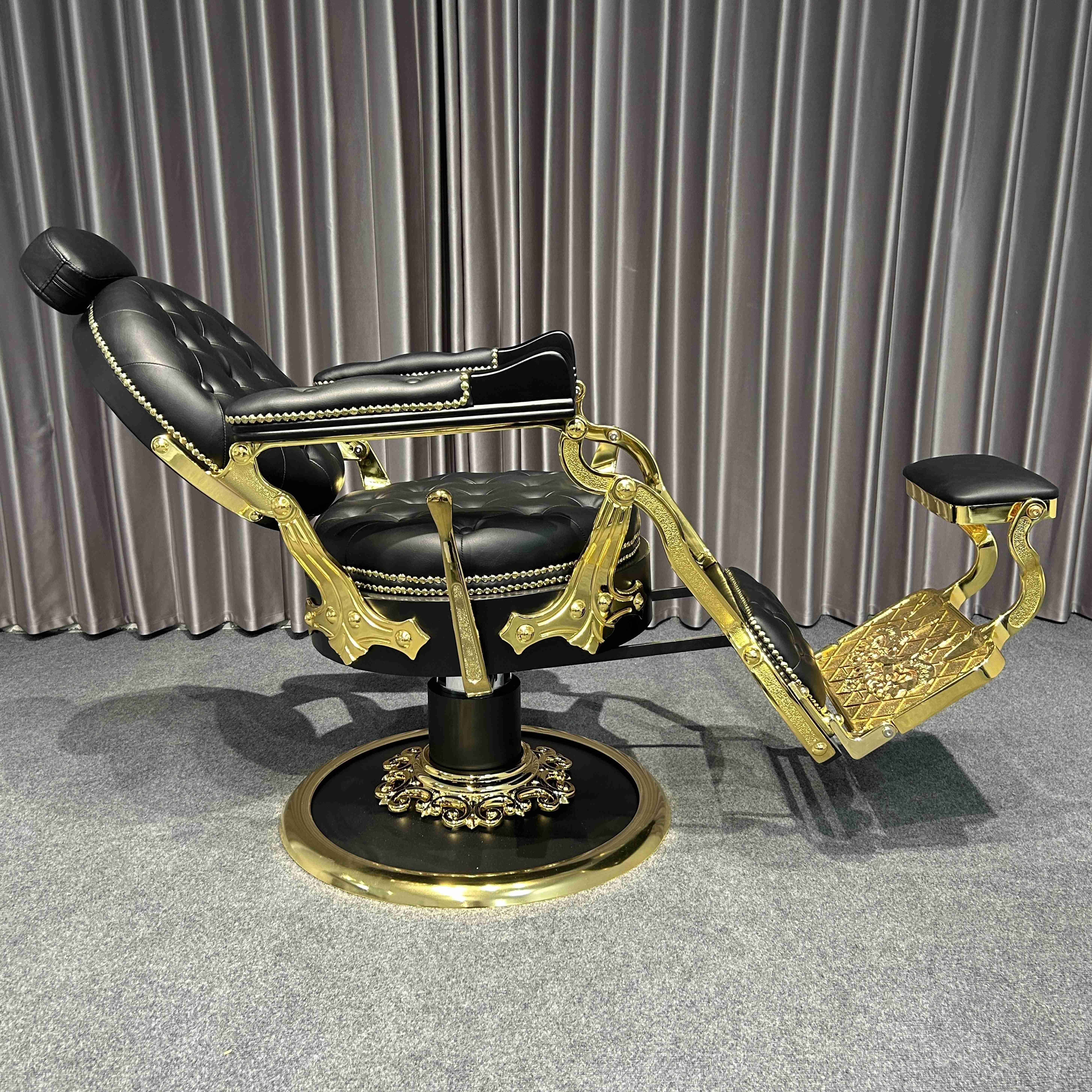 High-End Vintage Men's Barber Chair Modern Metal Styling Chair for Beauty Salons and Barbershops