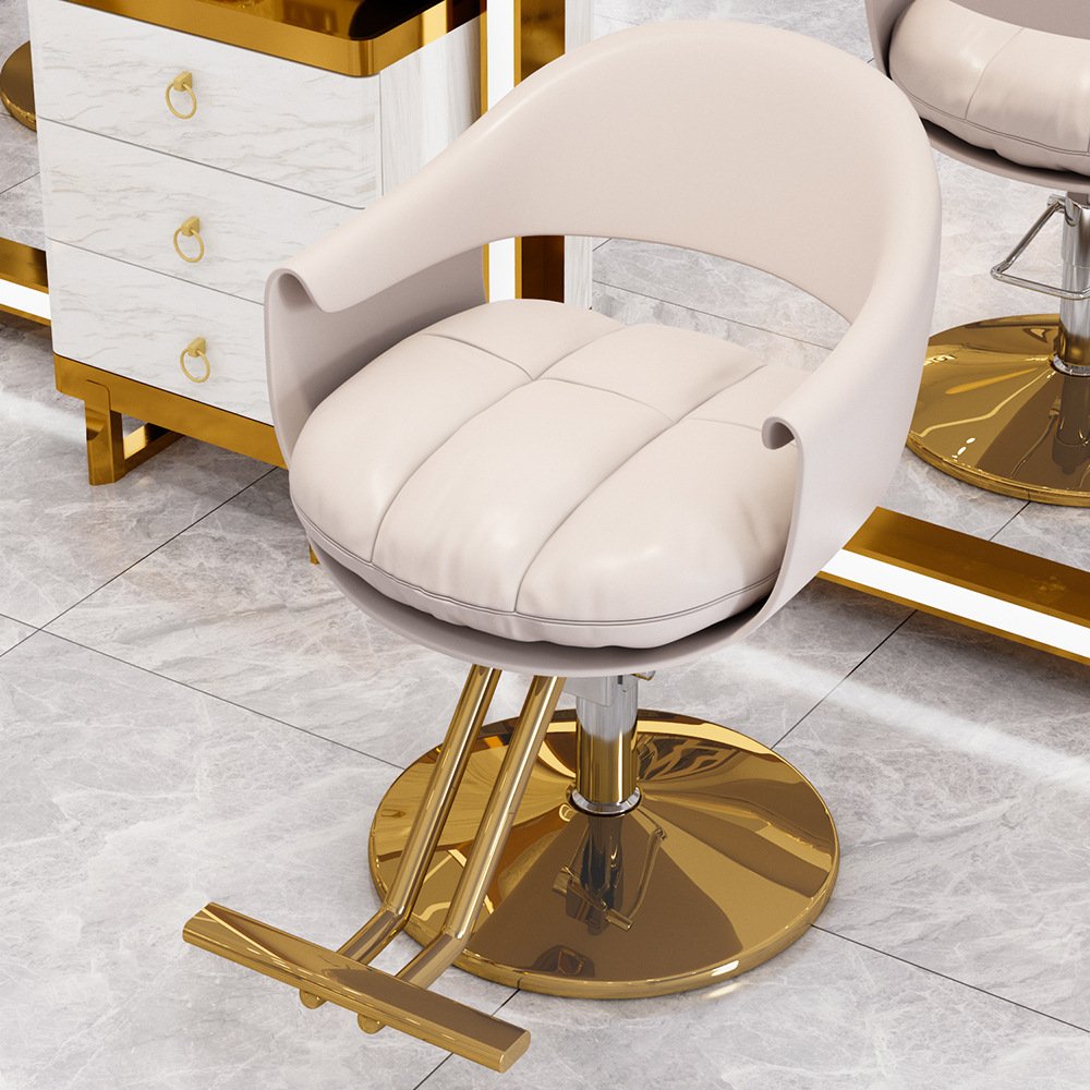 Modern Luxury Black and Gold Hair Salon Furniture Styling Barber Chair for Beauty Makeup Cheap Spa Application Metal Chairs