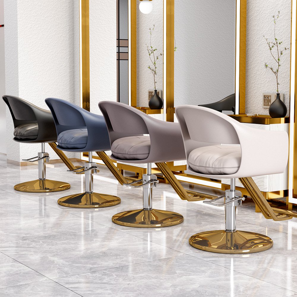 Modern Luxury Black and Gold Hair Salon Furniture Styling Barber Chair for Beauty Makeup Cheap Spa Application Metal Chairs