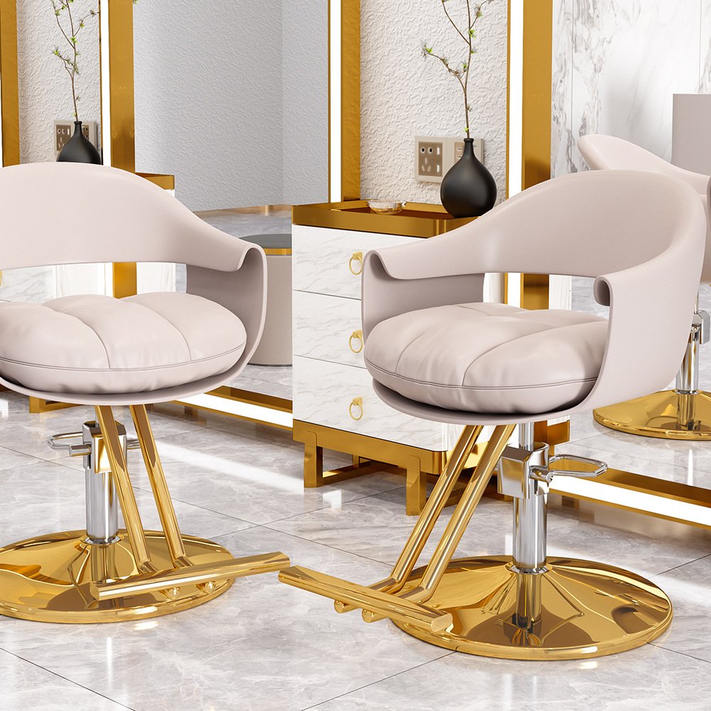 Modern Luxury Black and Gold Hair Salon Furniture Styling Barber Chair for Beauty Makeup Cheap Spa Application Metal Chairs