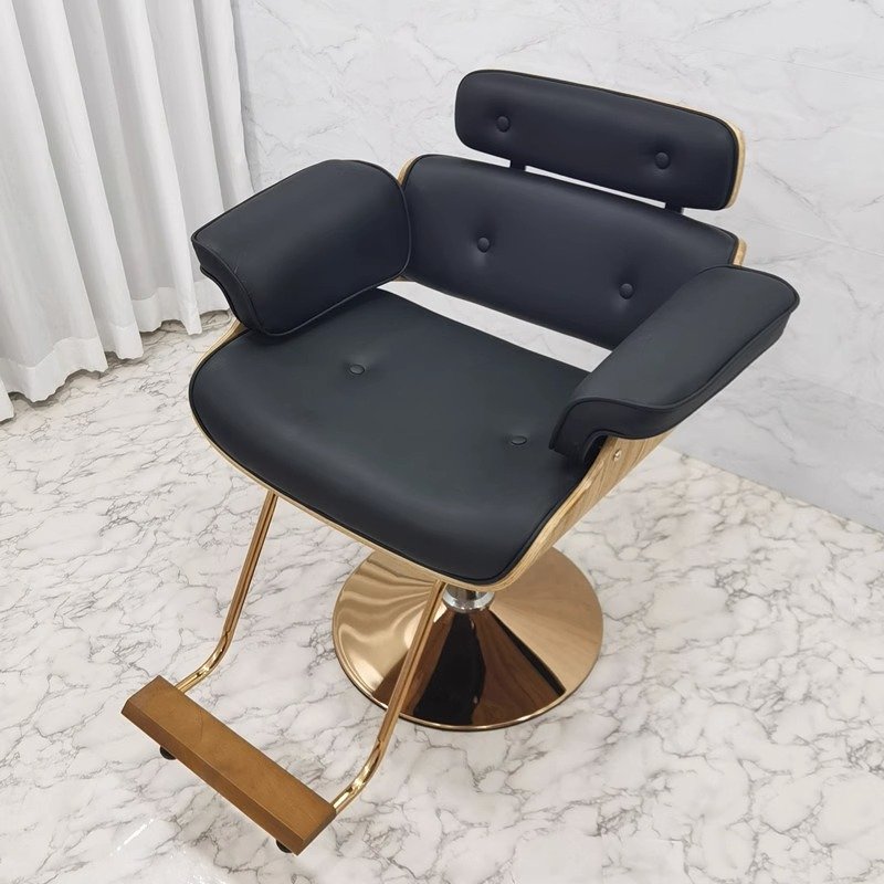 Factory Direct Beauty retail Salon Furniture Cheap Designer Salon Chairs Black Gold Hair Cut Chair Hairdressing Chair