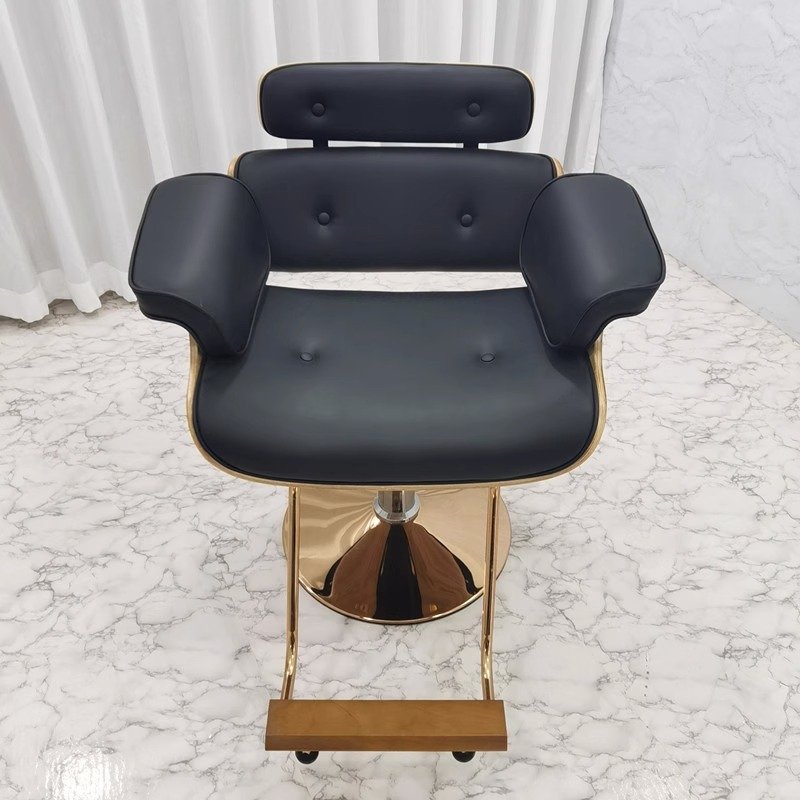 Factory Direct Beauty retail Salon Furniture Cheap Designer Salon Chairs Black Gold Hair Cut Chair Hairdressing Chair