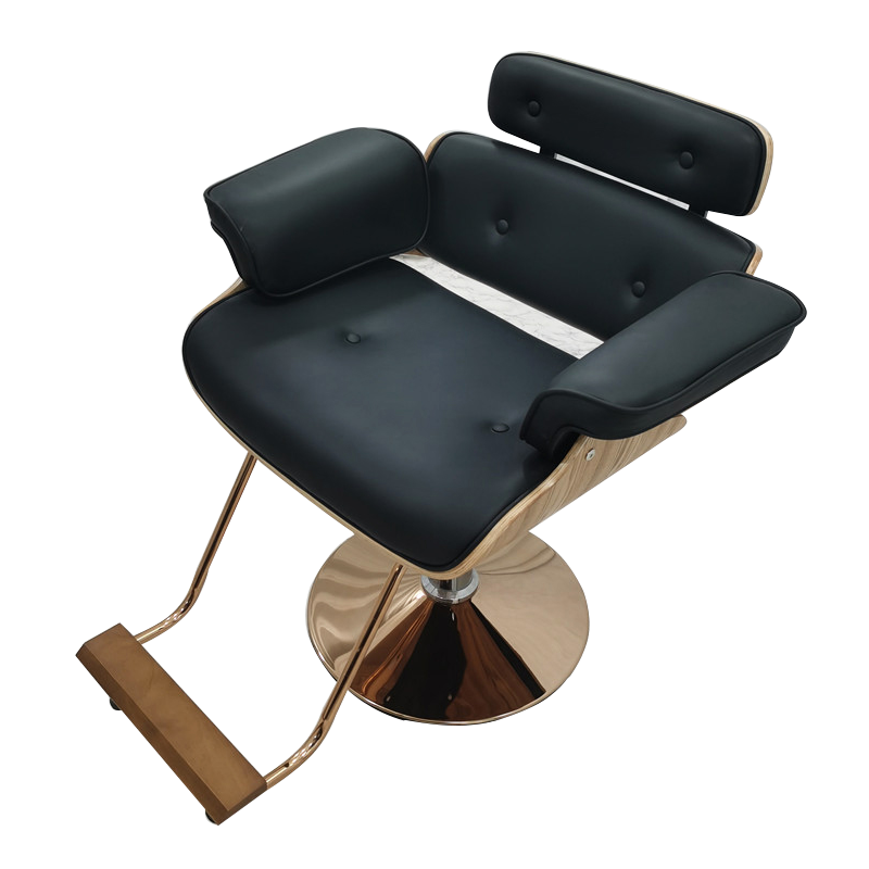 Factory Direct Beauty retail Salon Furniture Cheap Designer Salon Chairs Black Gold Hair Cut Chair Hairdressing Chair